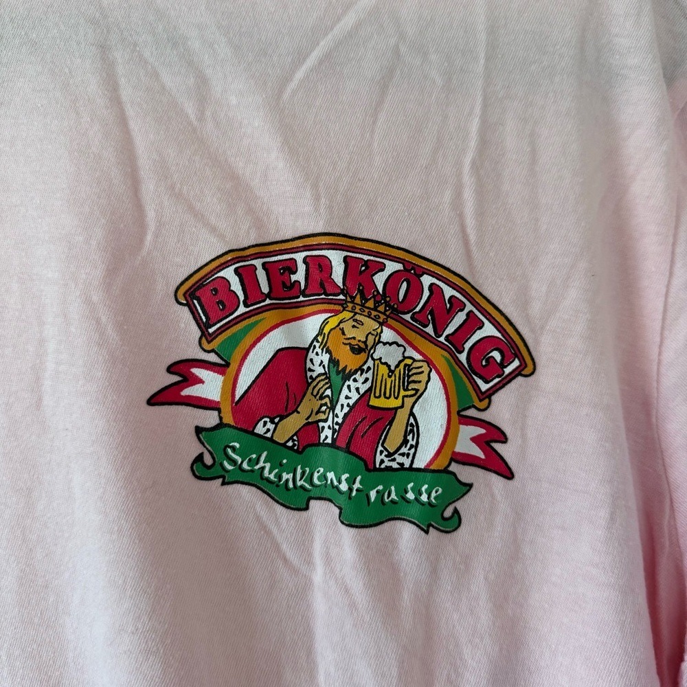 Rich Plus Bier Konig Graphic Tee Shirt Pink Women XL Schinkenstrasse Souvenir - Picture 5 of 6